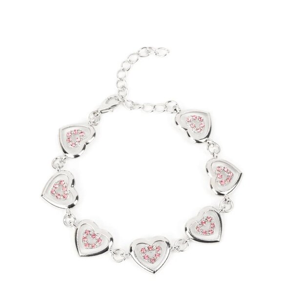 Paparazzi Jewelry Accessories - Catching Feelings - Pink Bracelet - Vintage - Picture 4 of 4